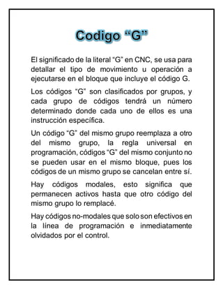 Códigos G y M | DOCX