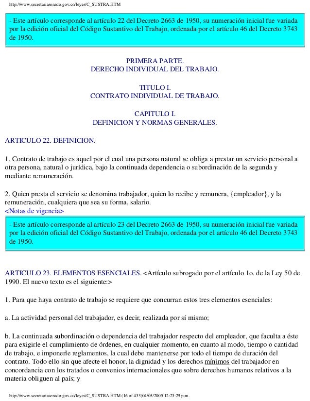 CODIGO SUSTANTIVO DEL TRABAJO