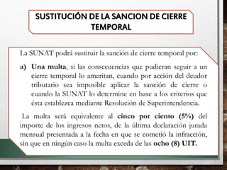 Codigo tributario Art. 183° - Sanción de Cierre Temporal | PPSX
