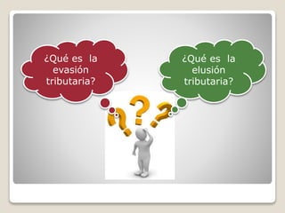 ¿Qué es la
evasión
tributaria?
¿Qué es la
elusión
tributaria?
 