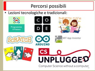 Percorsi possibili
• Lezioni tecnologiche e tradizionali:
10
 