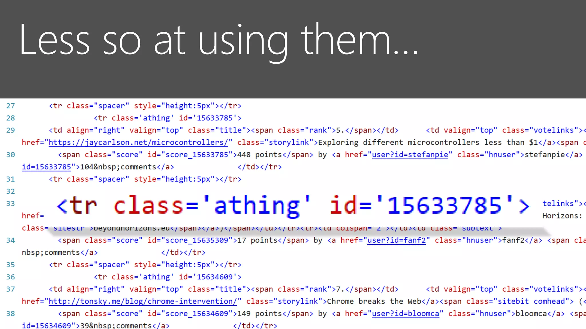 Less so at using them…
 