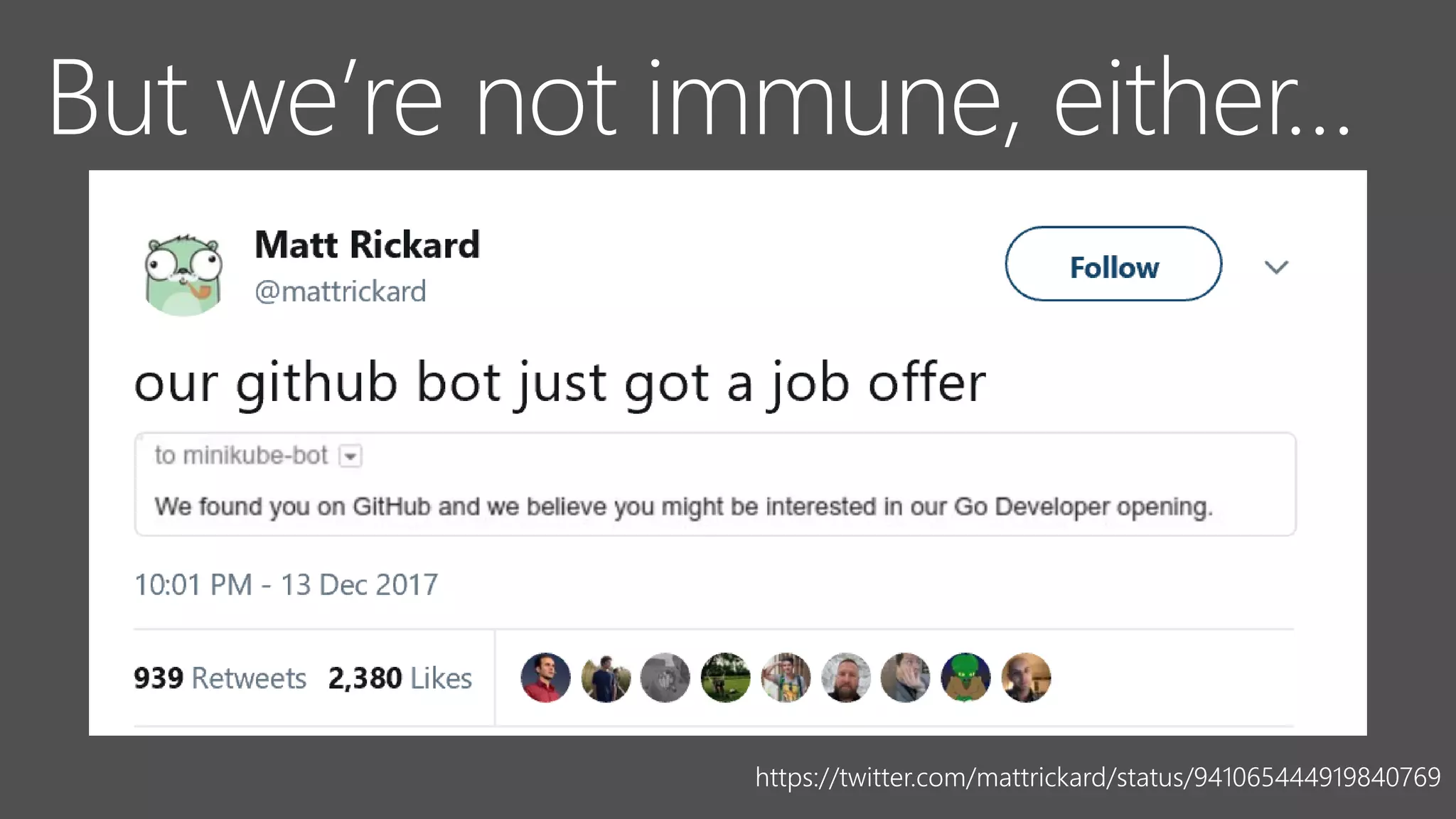But we’re not immune, either…
https://twitter.com/mattrickard/status/941065444919840769
 