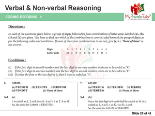 Questions on Verbal & Non Verbal Reasoning (Coding decoding) | PPT