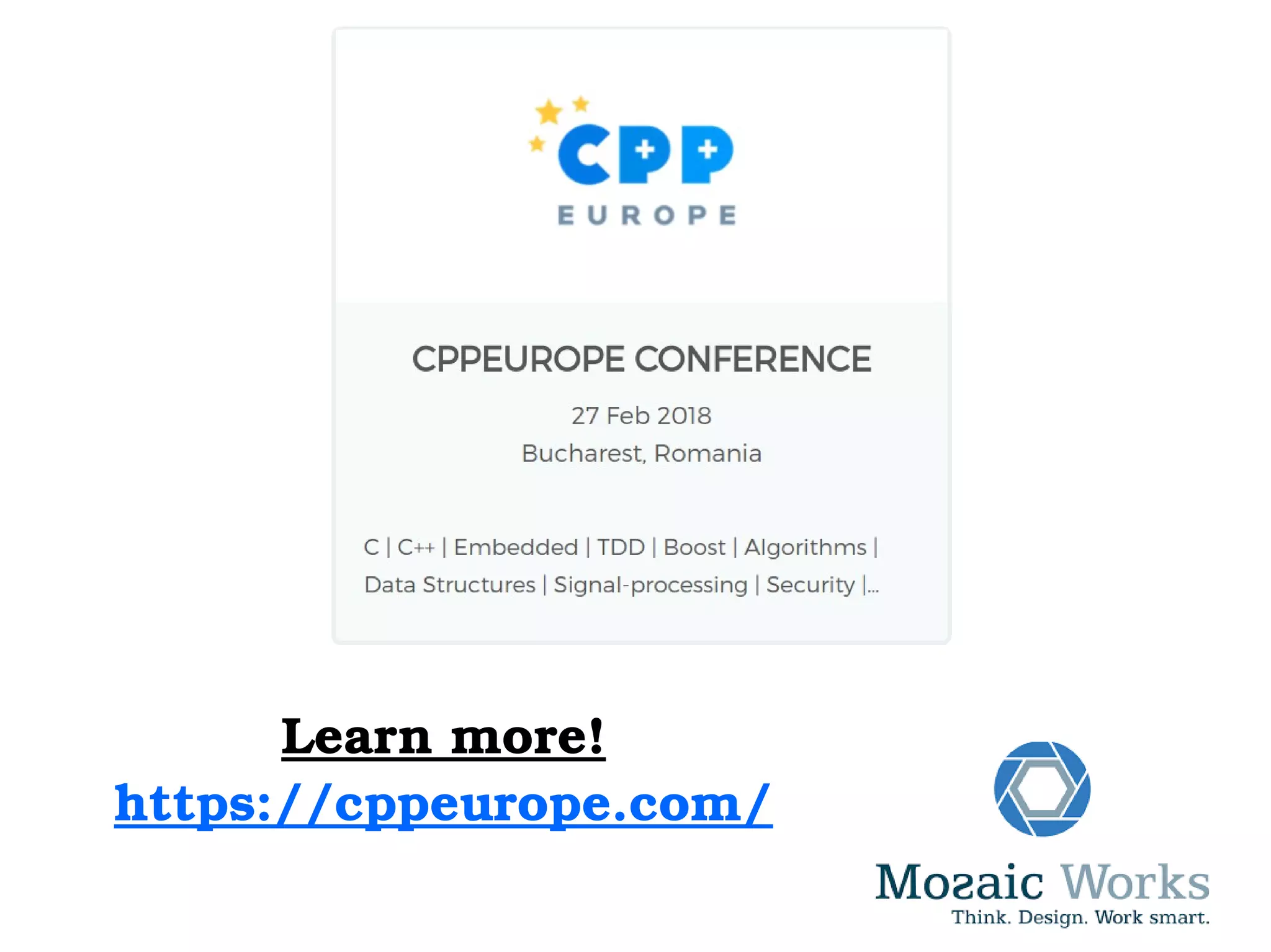 Learn more! https://cppeurope.com/ 