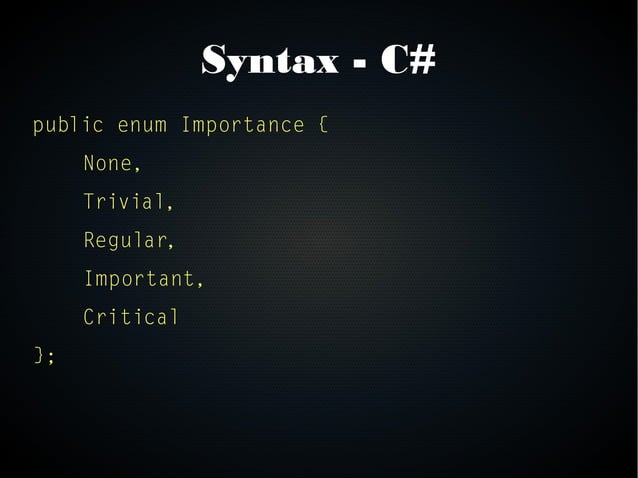 Enum - Coding Guidelines | PPT