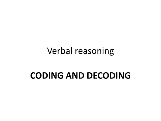 Coding and decoding topic for aptitude | PDF
