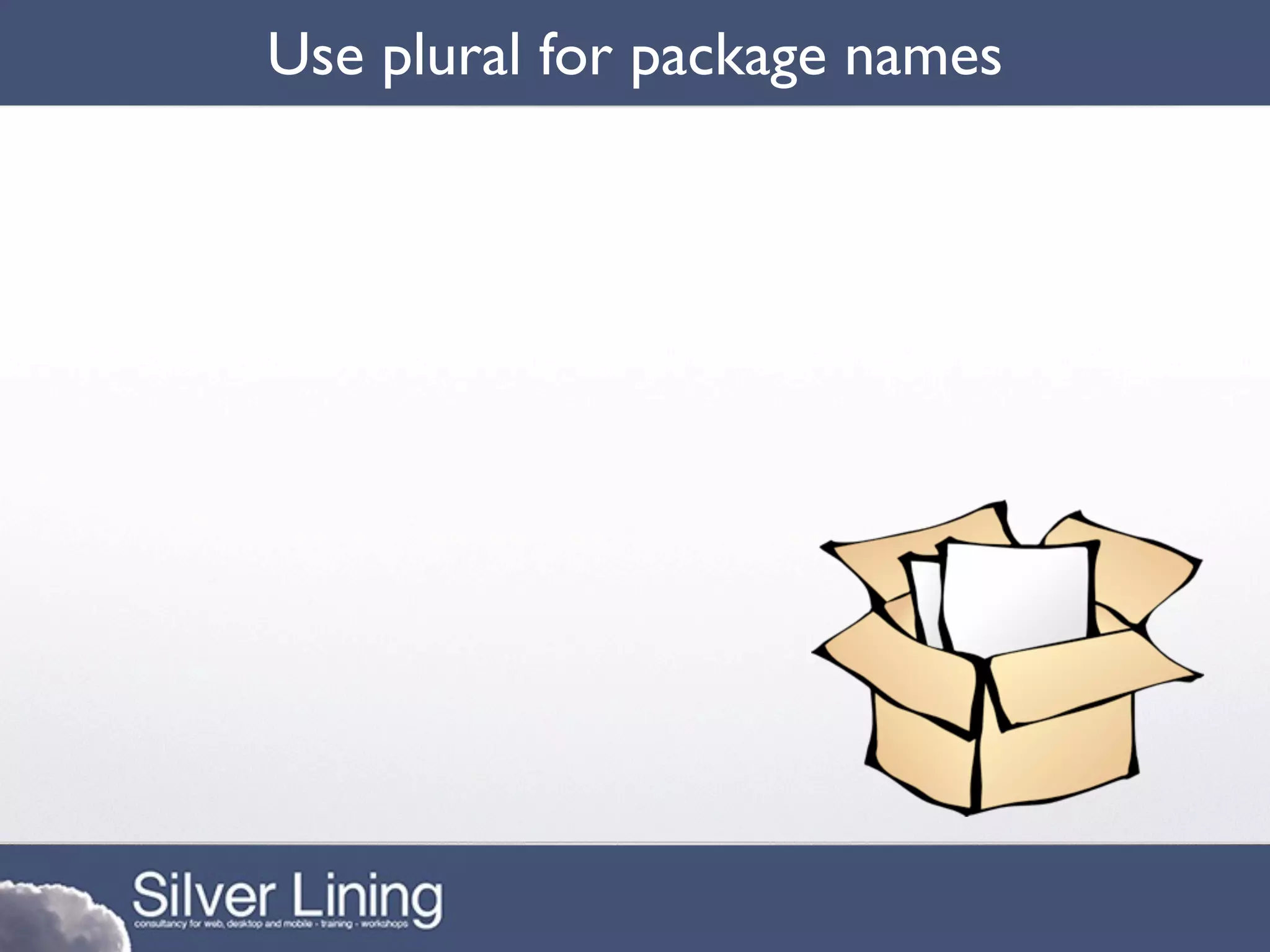Use plural for package names
 