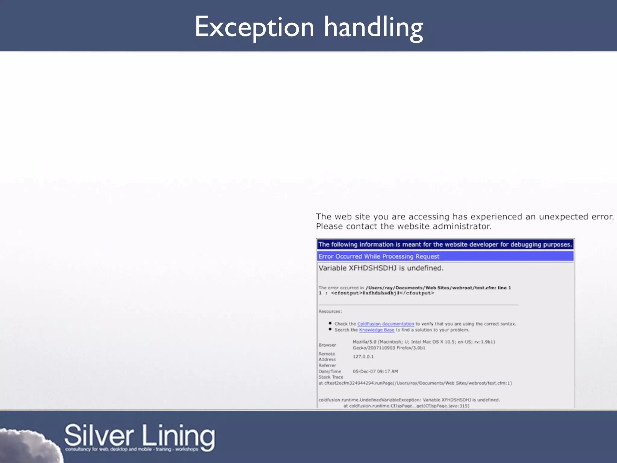 Exception handling
 