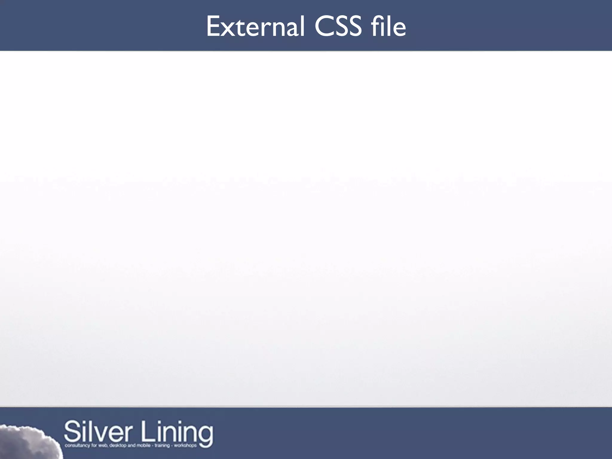 External CSS ﬁle
 