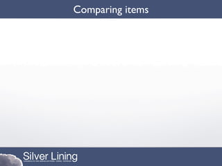 Comparing items
 