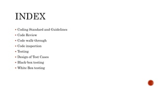 Coding and testing In Software Engineering | PPT
