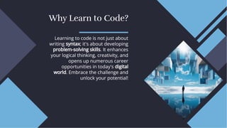 Coding basics. Ppt for kids importance- of coding | PDF