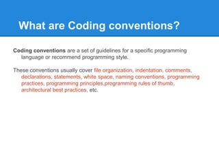 Coding conventions | PPT