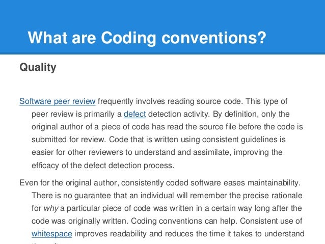 Coding conventions