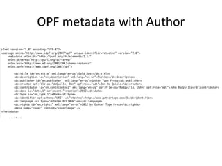 OPF metadata with Author
