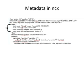 Metadata in ncx