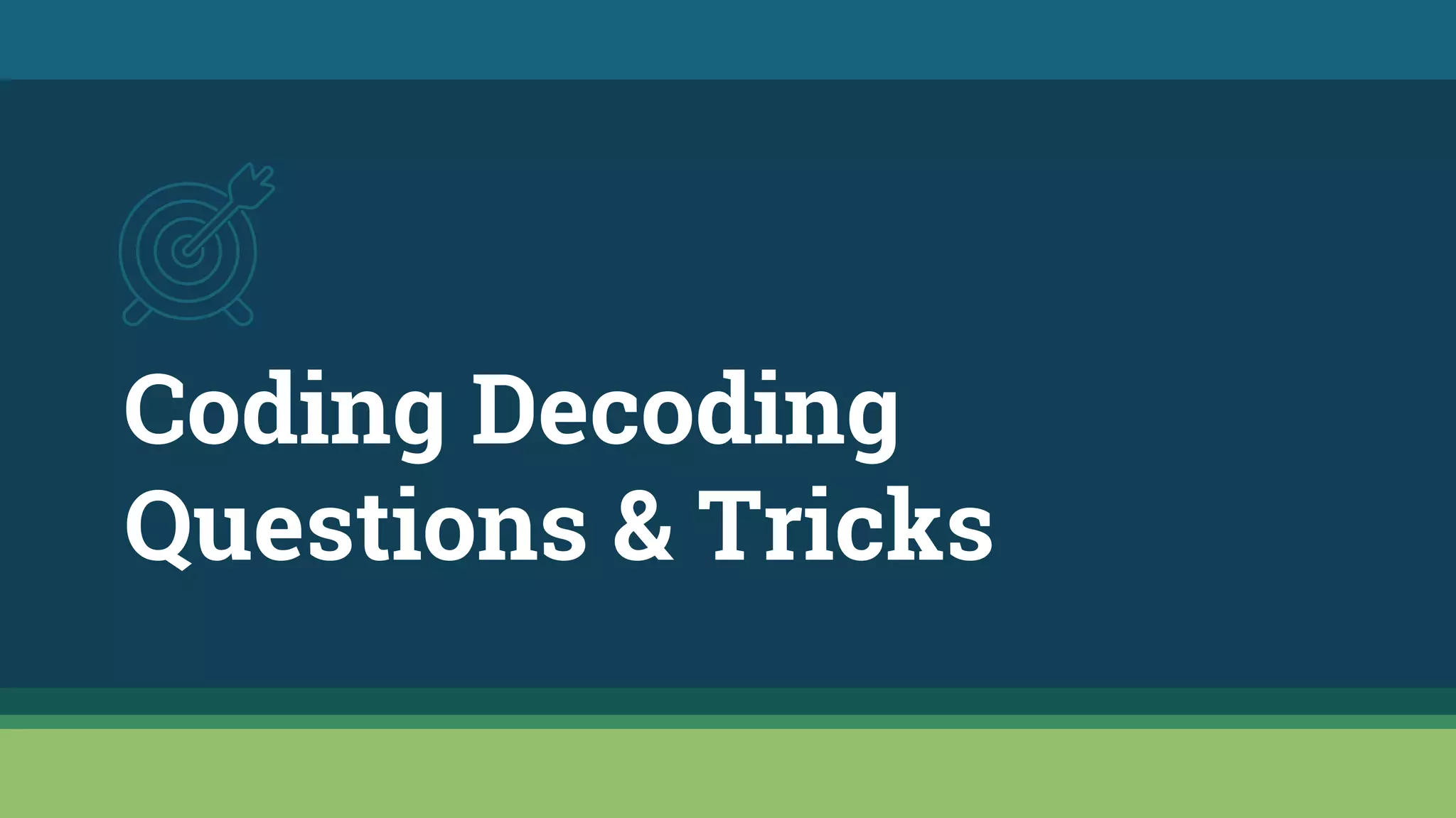 Coding Decoding Reasoning Tricks for Competitive Exams | PPTX