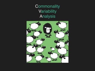 Commonality
Variability
Analysis
 