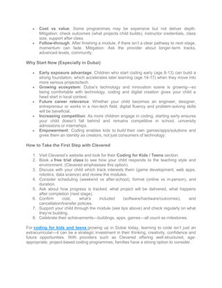 Coding for Kids and Teens in Dubai with Clevered.pdf