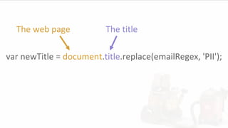 var newTitle = document.title.replace(emailRegex, 'PII');
The titleThe web page
 