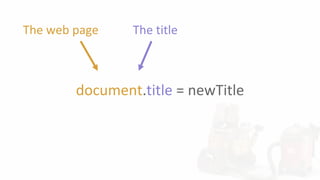 document.title = newTitle
The titleThe web page
 