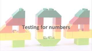 Testing for numbers
 