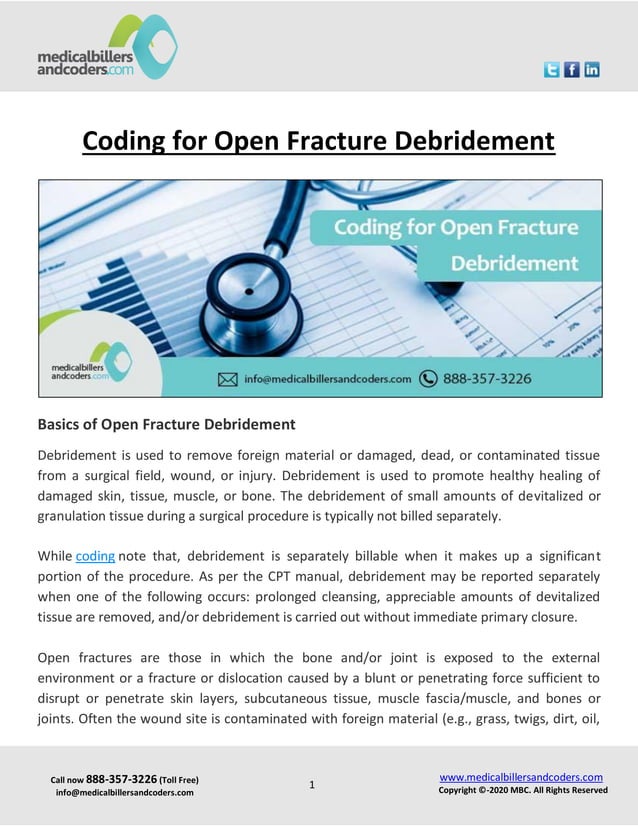 Coding for Open Fracture Debridement PDF