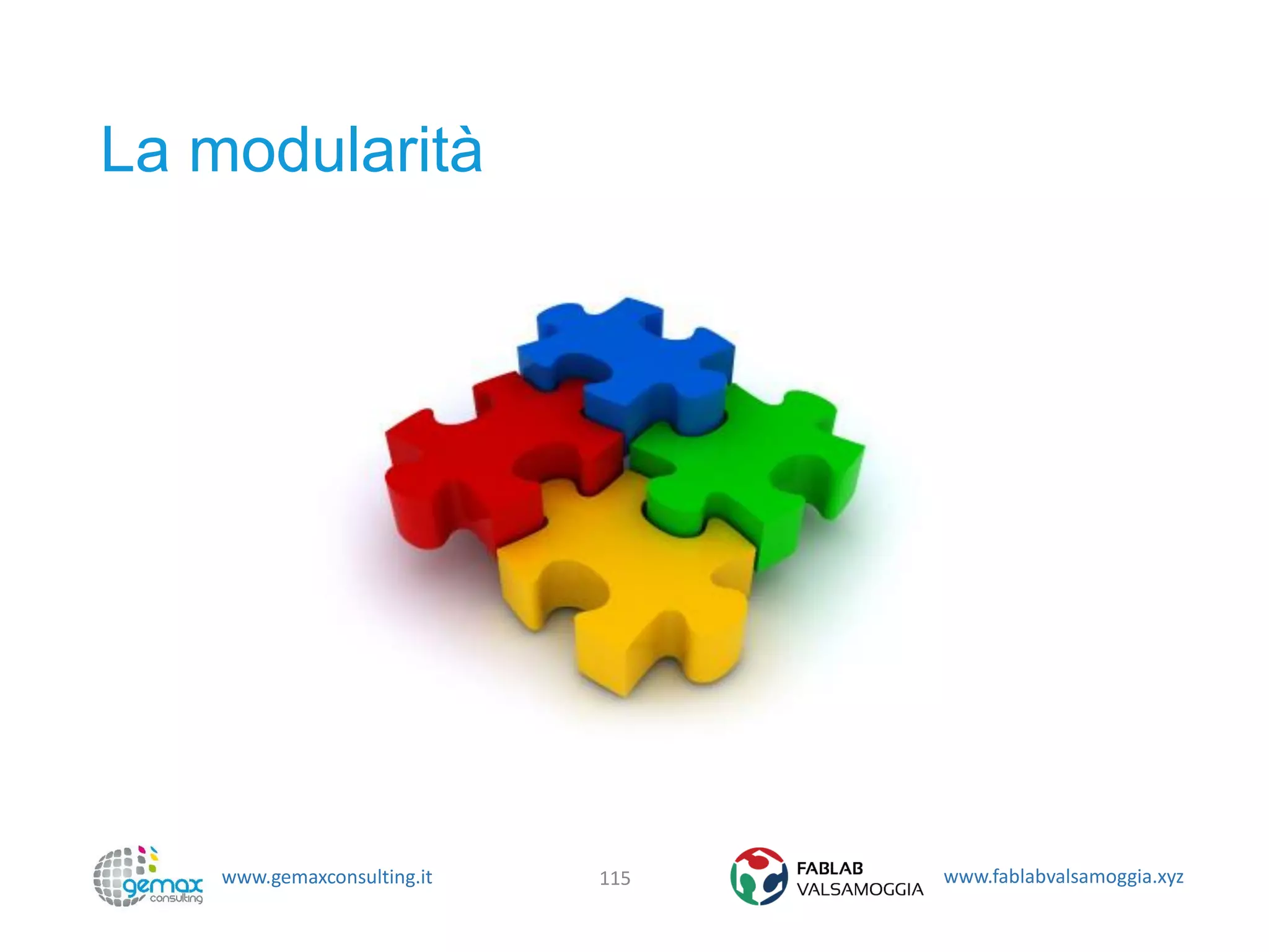 www.gemaxconsulting.it www.fablabvalsamoggia.xyz
La modularità
115
 