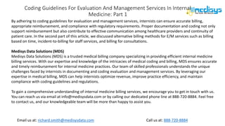 Coding Guidelines For Evaluation And Management Services In Internal ...
