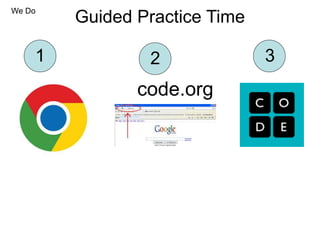 Guided Practice Time
1 32
We Do
code.org
 