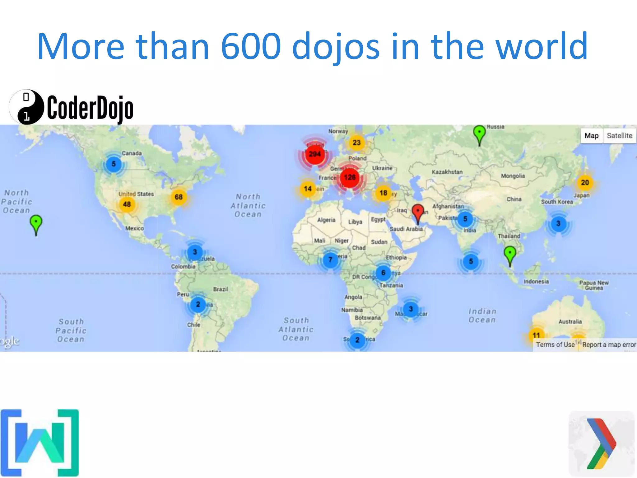 More than 600 dojos in the world
 
