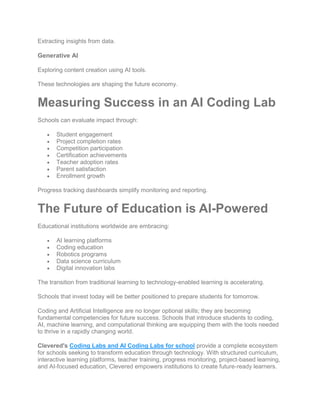 Coding Labs for Schools and AI Coding Labs for Schools by Clevered | PDF