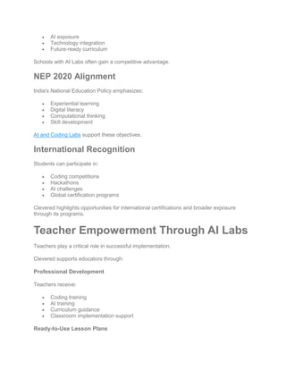 Coding Labs for Schools and AI Coding Labs for Schools by Clevered | PDF