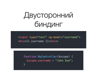 Двусторонний
биндинг
 