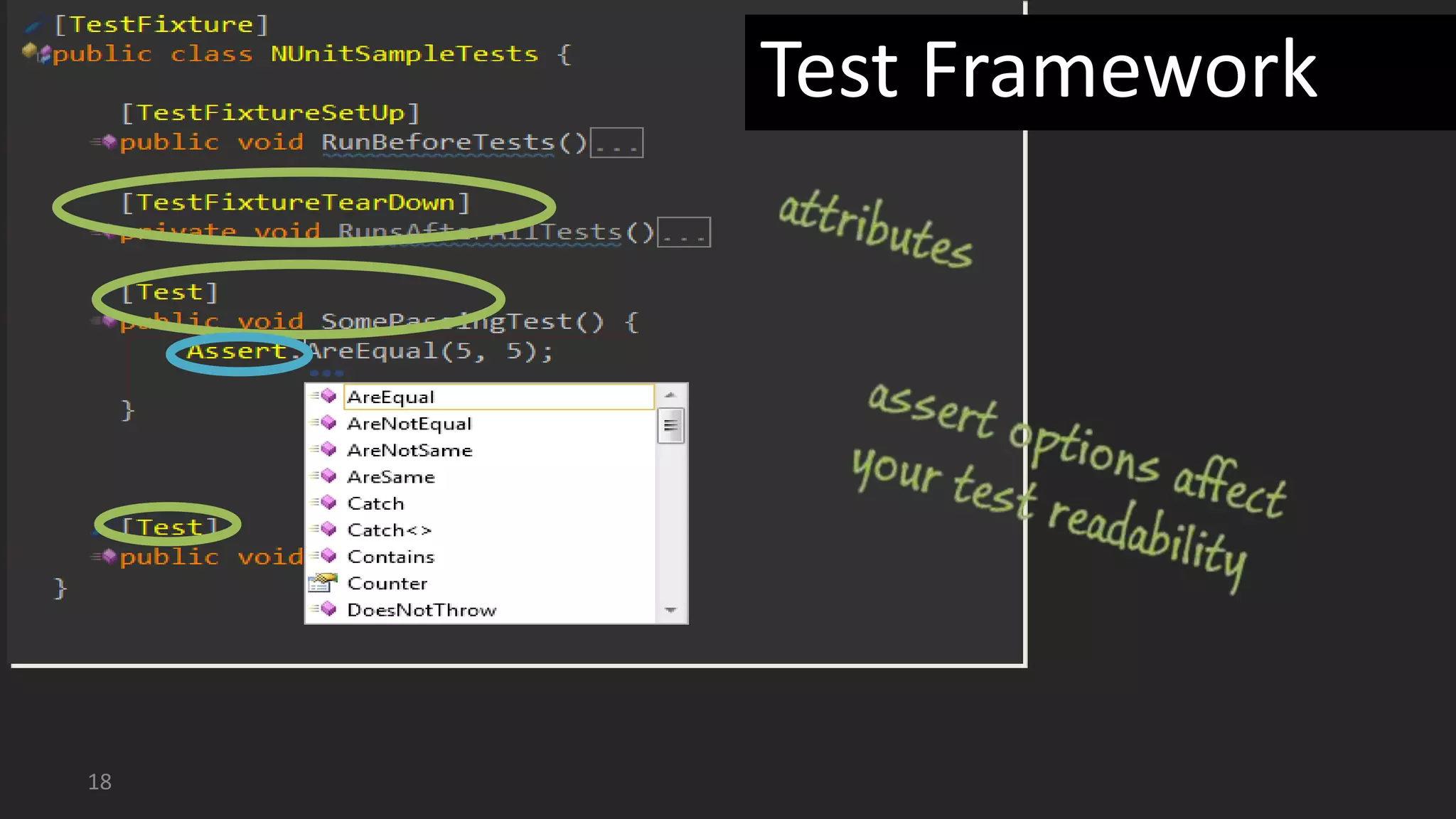 18
Test Framework
 