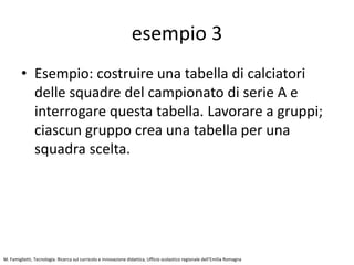 Esempio 2
• Stanze vicine: quando nel passaggio da una
all’altra si attraversa una sola stanza.
porta(a,b).
porta(b,c)
porta(c,d).
porta(c,e).
porta(e,f).
da(X,Y):-porta(X,Y).
da(X,Y):-porta(Y,X).
vicine(X,Y):-da(X,Z),da(Z,Y).
 