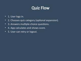 Interactive Coding Quiz App with Firebase Authentication for Android | PPTX