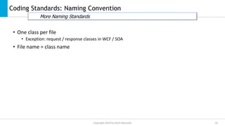 Coding standards | PPTX | Programming Languages | Computing