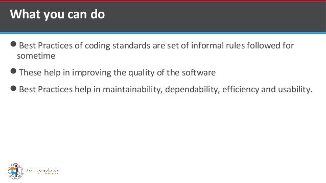 Coding standards and best practices