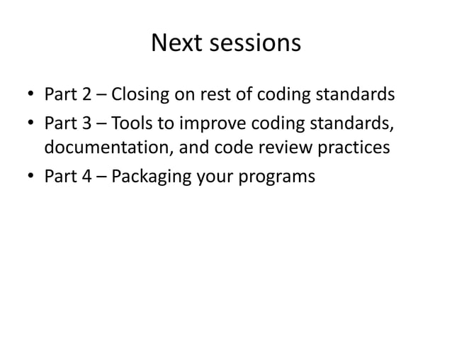 Coding standards and guidelines | PPTX