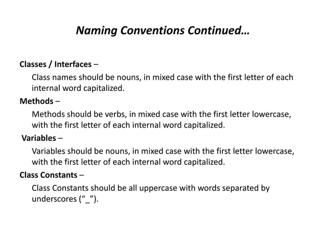 Coding standards for java | PPT