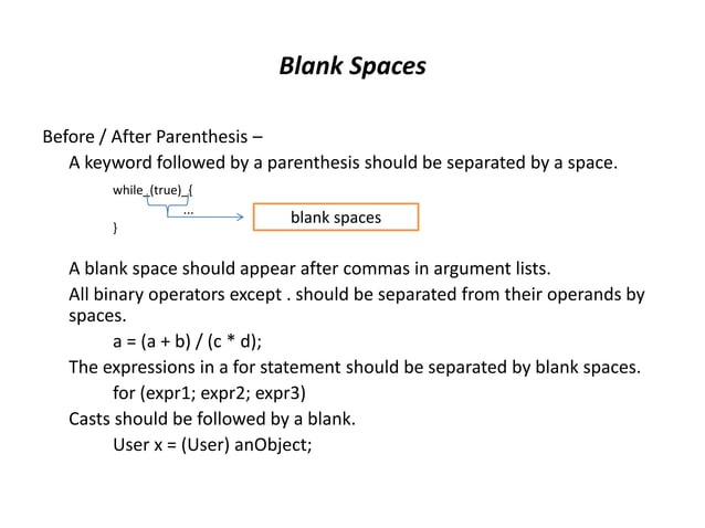 Coding standards for java | PPT