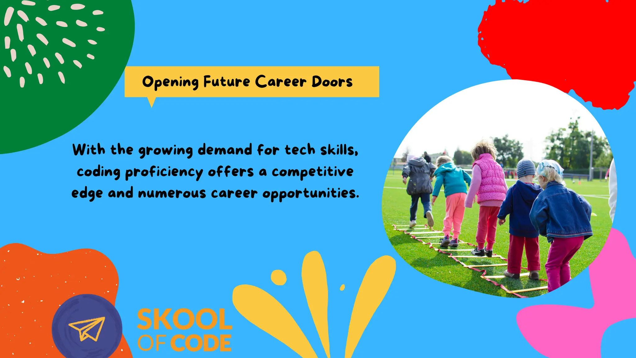 Opening Future Career Doors
With the growing demand for tech skills,
coding proficiency offers a competitive
edge and numerous career opportunities.