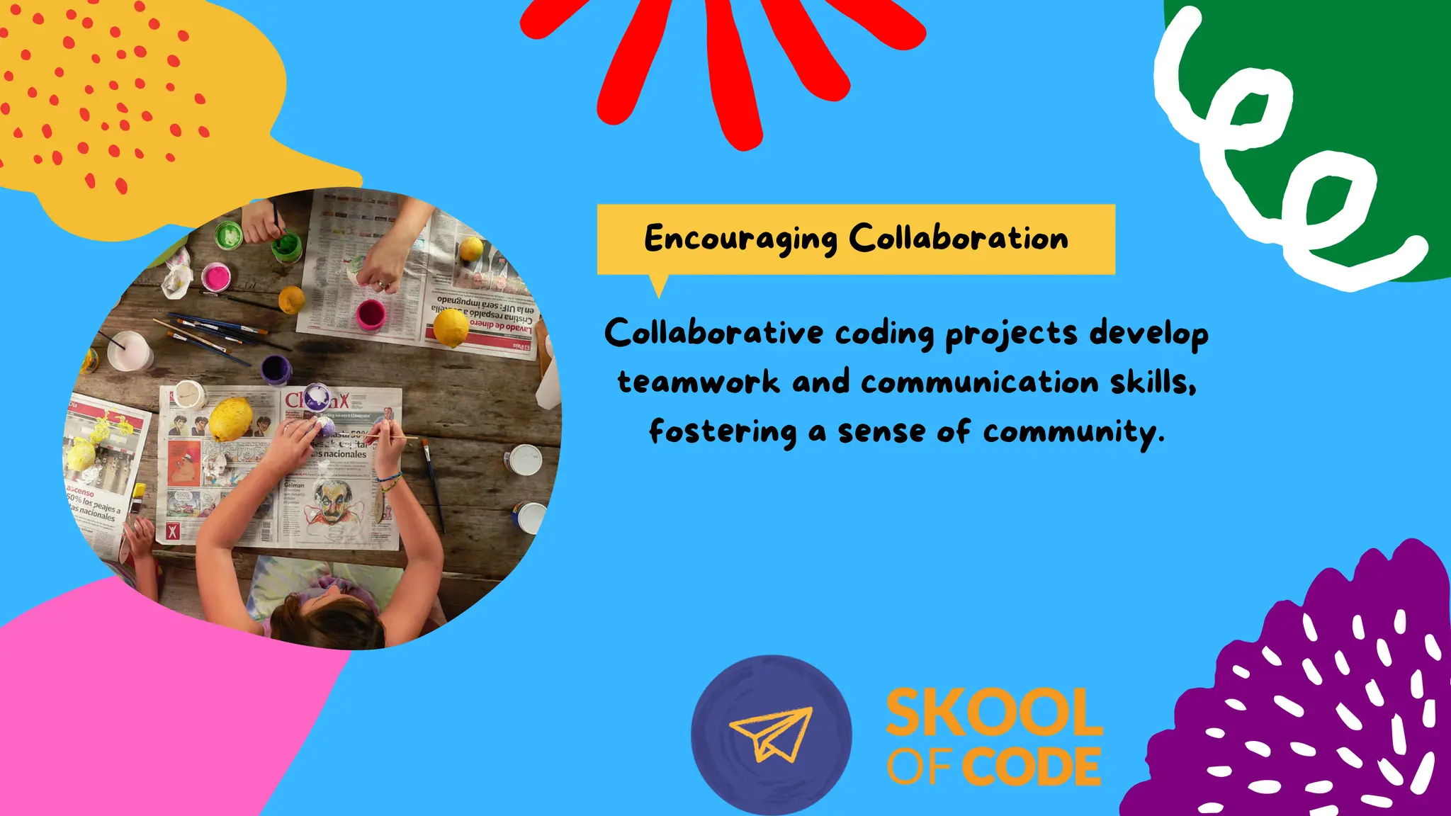 Encouraging Collaboration
Collaborative coding projects develop
teamwork and communication skills,
fostering a sense of community.