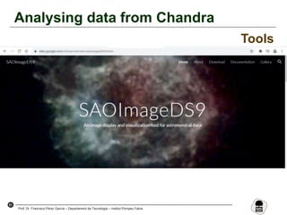 51
Prof. Dr. Francisco Pérez García – Departament de Tecnologia – Institut Pompeu Fabra
Analysing data from Chandra
Tools
 