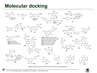 62
Prof. Dr. Francisco Pérez García – Departament de Tecnologia – Institut Pompeu Fabra
Molecular docking
Compounds to analyze
 