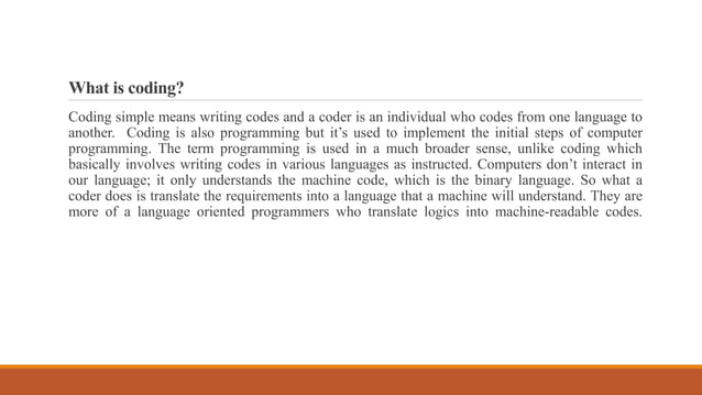 Coding vs programming | PPT