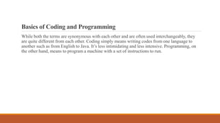 Coding vs programming | PPT