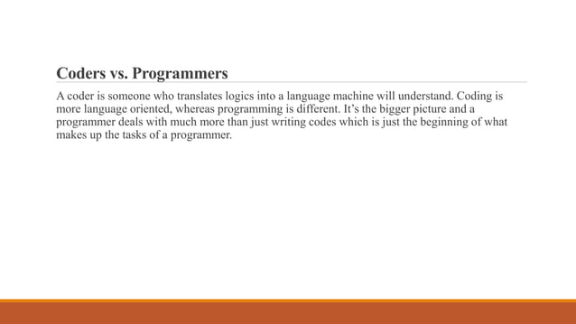 Coding vs programming | PPT